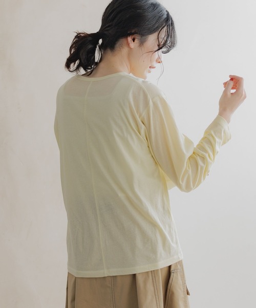 niko and...（ニコアンド）の「コットンナイロンシアーベーシックTシャツ（Tシャツ/カットソー・レディース・ホワイト/オフホワイト/イエロー/ブラック・LARGE/MEDIUM）」の22枚目の写真