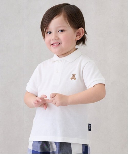 petit main（プティマイン）の「【POLO BCS】半袖ポロシャツ（ポロシャツ・キッズ・オフホワイト/ブルー/キナリ/モカ・100cm/80ｃｍ/90cm/120cm/130cm/110cm）」の2枚目の写真