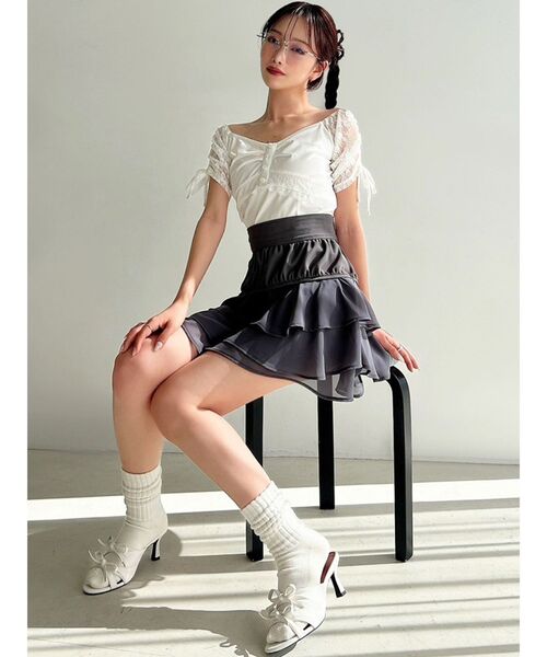 RESEXXY（リゼクシー）の「ダブルリボンピンヒールサンダル（サンダル・レディース・ホワイト/レッド・SMALL/MEDIUM/LARGE）」の18枚目の写真