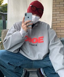 NOWLE | 【NOWLE】ハーフジップ リブ付き ワッフル プルオーバー(スウェット)