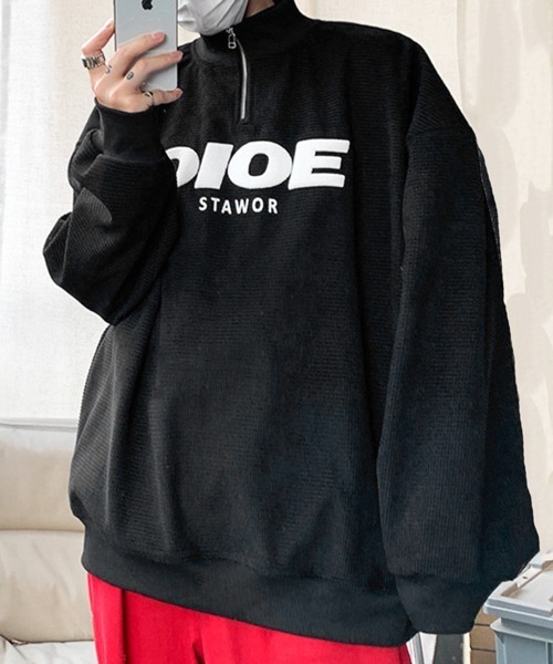 NOWLE（ノウル）の「【NOWLE】ハーフジップ リブ付き ワッフル プルオーバー（スウェット・メンズ・ブラック/オフホワイト/グレー・MEDIUM/LARGE/X-LARGE）」の3枚目の写真