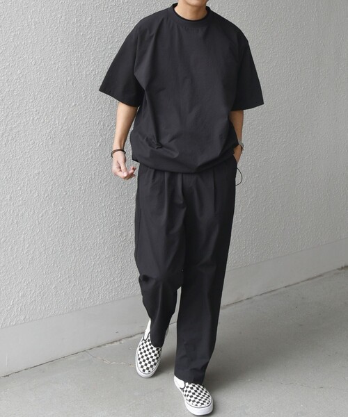 SHIPS any（シップス エニィ）の「SHIPS any:〈撥水/軽量/ストレッチ〉SOLOTEX(R) シアサッカー スピンドル Tシャツ(セットアップ対応)25SS◇（Tシャツ/カットソー・メンズ・ブラック/その他/ブラウン/ネイビー・SMALL/MEDIUM/LARGE）」の5枚目の写真
