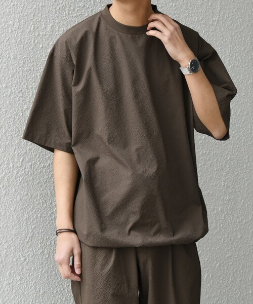 SHIPS any（シップス エニィ）の「SHIPS any:〈撥水/軽量/ストレッチ〉SOLOTEX(R) シアサッカー スピンドル Tシャツ(セットアップ対応)25SS◇（Tシャツ/カットソー・メンズ・ブラック/その他/ブラウン/ネイビー・SMALL/MEDIUM/LARGE）」の12枚目の写真
