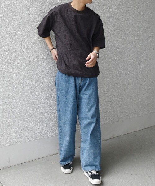 SHIPS any（シップス エニィ）の「SHIPS any:〈撥水/軽量/ストレッチ〉SOLOTEX(R) シアサッカー スピンドル Tシャツ(セットアップ対応)25SS◇（Tシャツ/カットソー・メンズ・ブラック/その他/ブラウン/ネイビー・SMALL/MEDIUM/LARGE）」の20枚目の写真