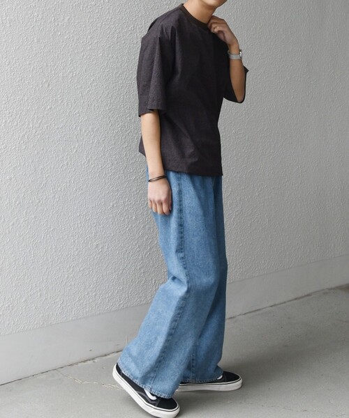 SHIPS any（シップス エニィ）の「SHIPS any:〈撥水/軽量/ストレッチ〉SOLOTEX(R) シアサッカー スピンドル Tシャツ(セットアップ対応)25SS◇（Tシャツ/カットソー・メンズ・ブラック/その他/ブラウン/ネイビー・SMALL/MEDIUM/LARGE）」の21枚目の写真