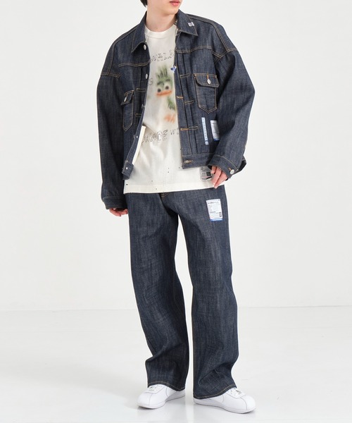 ミハラヤスヒロ デニム パンツ ブラック MIHARA YASUHIRO/ミハラヤスヒロ】HUGE DETAIL STICKER JEANS