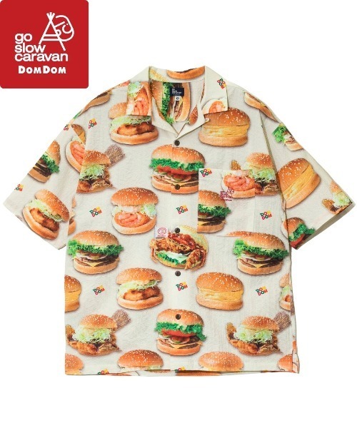 go slow caravan(ゴースローキャラバン)の「DOMDOM × gsc ストレッチサッカー S/Sシャツ(シャツ/ブラウス・メンズ・アイボリー/ネイビー・MEDIUM/LARGE/X-LARGE)」の1枚目の写真