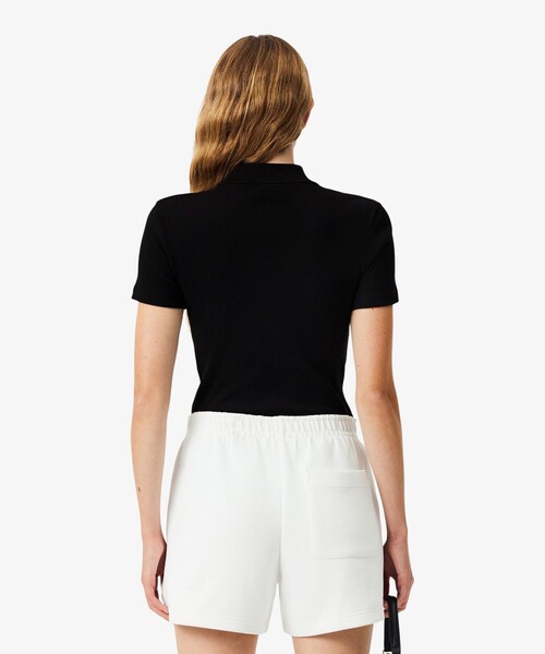 LACOSTE（ラコステ）の「タイトフィットリブニットポロシャツ（ポロシャツ・レディース・ホワイト/ブラック/グレイッシュブルー・40/38/36/34）」の6枚目の写真