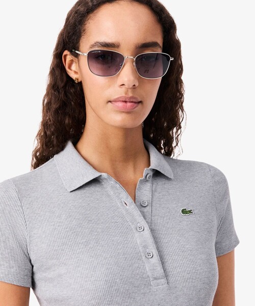 LACOSTE（ラコステ）の「タイトフィットリブニットポロシャツ（ポロシャツ・レディース・ホワイト/ブラック/グレイッシュブルー・40/38/36/34）」の17枚目の写真