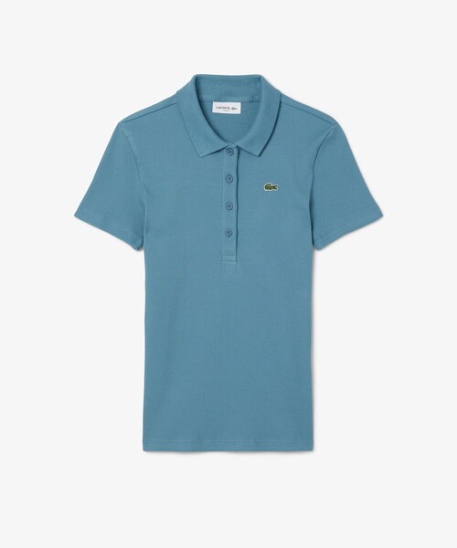 LACOSTE（ラコステ）の「タイトフィットリブニットポロシャツ（ポロシャツ・レディース・ホワイト/ブラック/グレイッシュブルー・40/38/36/34）」の10枚目の写真