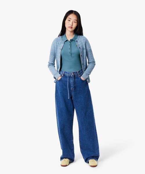 LACOSTE（ラコステ）の「タイトフィットリブニットポロシャツ（ポロシャツ・レディース・ホワイト/ブラック/グレイッシュブルー・40/38/36/34）」の8枚目の写真