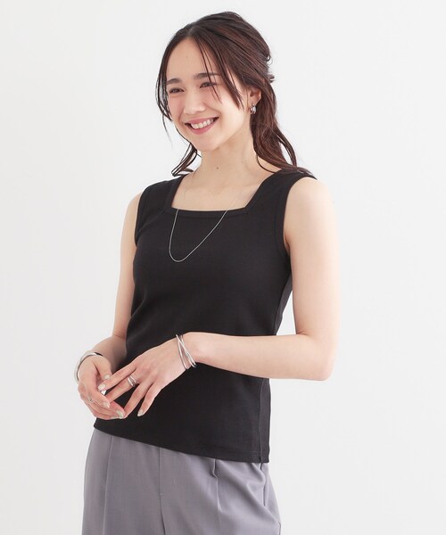 Cutie Blonde（キューティーブロンド）の「【S-LL】2WAYネック リブタンクトップ（タンクトップ・レディース・ブラウン系その他/ライトイエロー系/ブラック/ホワイト系5・04/03/02/01）」の18枚目の写真