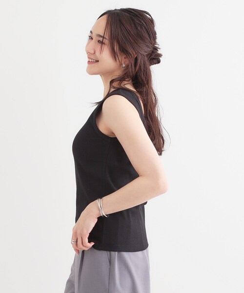 Cutie Blonde（キューティーブロンド）の「【S-LL】2WAYネック リブタンクトップ（タンクトップ・レディース・ブラウン系その他/ライトイエロー系/ブラック/ホワイト系5・04/03/02/01）」の21枚目の写真