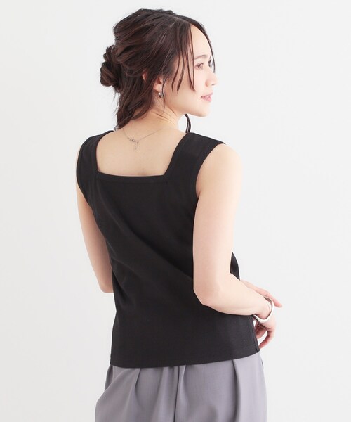 Cutie Blonde（キューティーブロンド）の「【S-LL】2WAYネック リブタンクトップ（タンクトップ・レディース・ブラウン系その他/ライトイエロー系/ブラック/ホワイト系5・04/03/02/01）」の22枚目の写真
