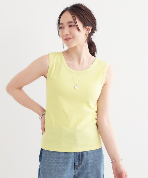 Cutie Blonde（キューティーブロンド）の「【S-LL】2WAYネック リブタンクトップ（タンクトップ・レディース・ブラウン系その他/ライトイエロー系/ブラック/ホワイト系5・04/03/02/01）」の6枚目の写真