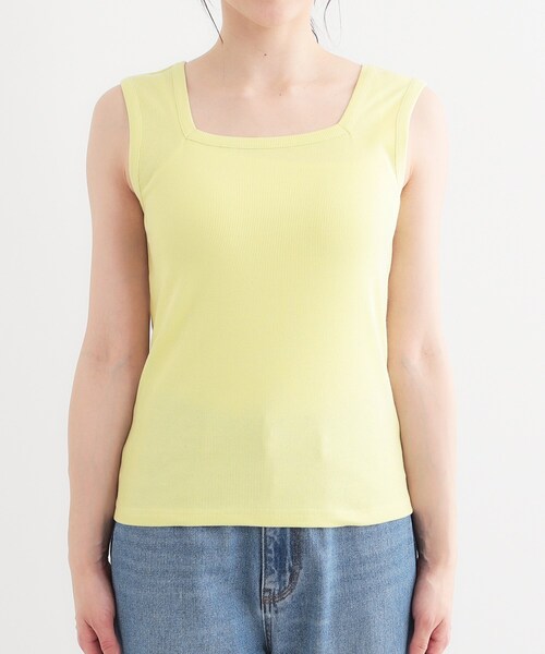 Cutie Blonde（キューティーブロンド）の「【S-LL】2WAYネック リブタンクトップ（タンクトップ・レディース・ブラウン系その他/ライトイエロー系/ブラック/ホワイト系5・04/03/02/01）」の10枚目の写真