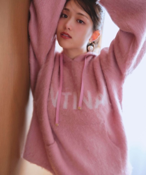 LANTINAM（ランティナム）の「【ユニセックス】LM Knit Parker-ニットパーカー（パーカー・レディース・ピンク/グレー・FREE）」の10枚目の写真