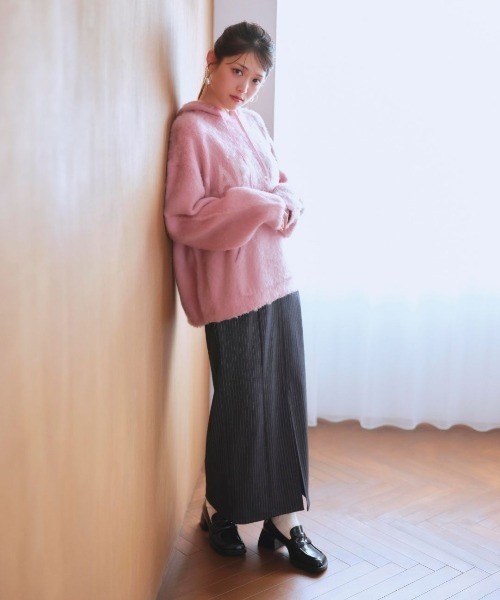 LANTINAM（ランティナム）の「【ユニセックス】LM Knit Parker-ニットパーカー（パーカー・レディース・ピンク/グレー・FREE）」の11枚目の写真