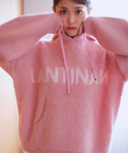LANTINAM（ランティナム）の「【ユニセックス】LM Knit Parker-ニットパーカー（パーカー・レディース・ピンク/グレー・FREE）」の9枚目の写真