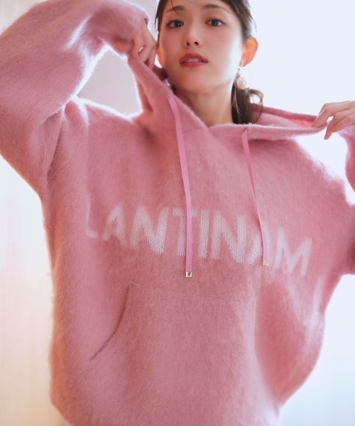 LANTINAM（ランティナム）の「【ユニセックス】LM Knit Parker-ニットパーカー（パーカー・レディース・ピンク/グレー・FREE）」の8枚目の写真