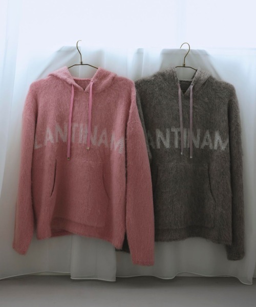 LANTINAM（ランティナム）の「【ユニセックス】LM Knit Parker-ニットパーカー（パーカー・レディース・ピンク/グレー・FREE）」の3枚目の写真