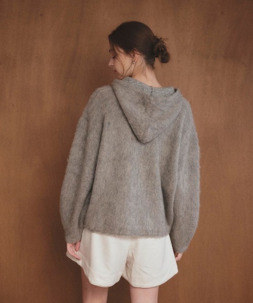 LANTINAM（ランティナム）の「【ユニセックス】LM Knit Parker-ニットパーカー（パーカー・レディース・ピンク/グレー・FREE）」の4枚目の写真