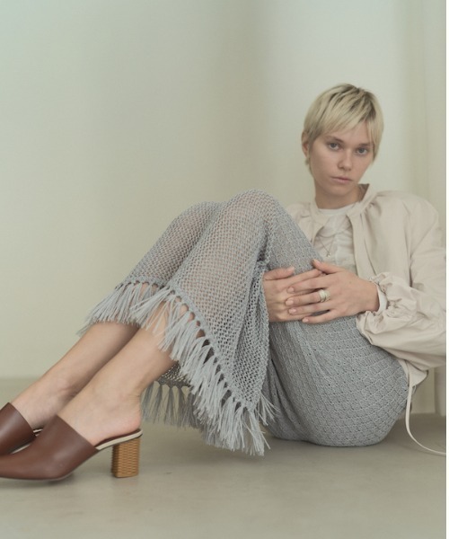 Muel Chic(ミュエルシック)の「Mesh knit skirt メッシュニットスカート(スカート・レディース・ブラック/グレー/オレンジ・FREE)」の20枚目の写真