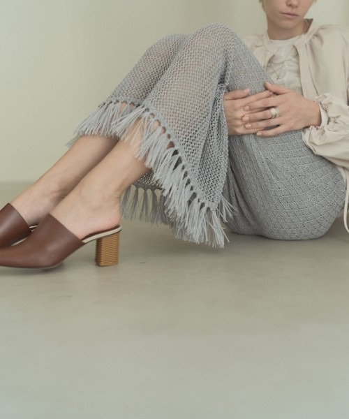 Muel Chic(ミュエルシック)の「Mesh knit skirt メッシュニットスカート(スカート・レディース・ブラック/グレー/オレンジ・FREE)」の8枚目の写真