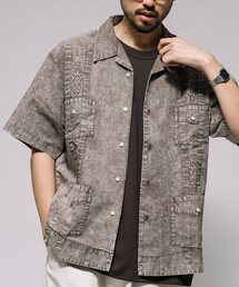 DESCENDANT キューバシャツ 半袖シャツ 古着 70s Mexico製 Yuca Chen サイド プリーツ & フラワー