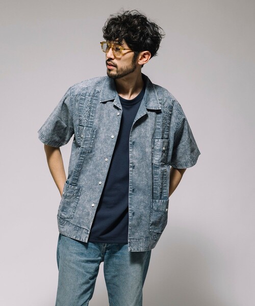 FREAK'S STORE(フリークスストア)の「フェード加工 キューバシャツ ショートスリーブ(シャツ/ブラウス・メンズ・チャコールグレー/ベージュ/ネイビー・MEDIUM/LARGE)」の22枚目の写真