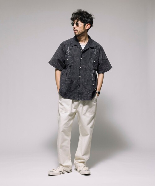 FREAK'S STORE(フリークスストア)の「フェード加工 キューバシャツ ショートスリーブ(シャツ/ブラウス・メンズ・チャコールグレー/ベージュ/ネイビー・MEDIUM/LARGE)」の18枚目の写真