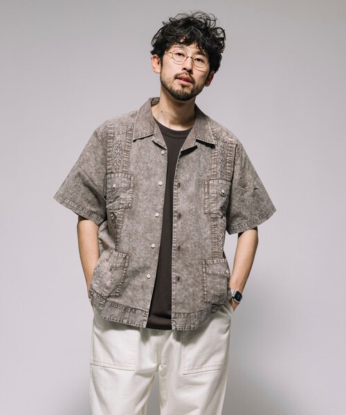 FREAK'S STORE(フリークスストア)の「フェード加工 キューバシャツ ショートスリーブ(シャツ/ブラウス・メンズ・チャコールグレー/ベージュ/ネイビー・MEDIUM/LARGE)」の8枚目の写真