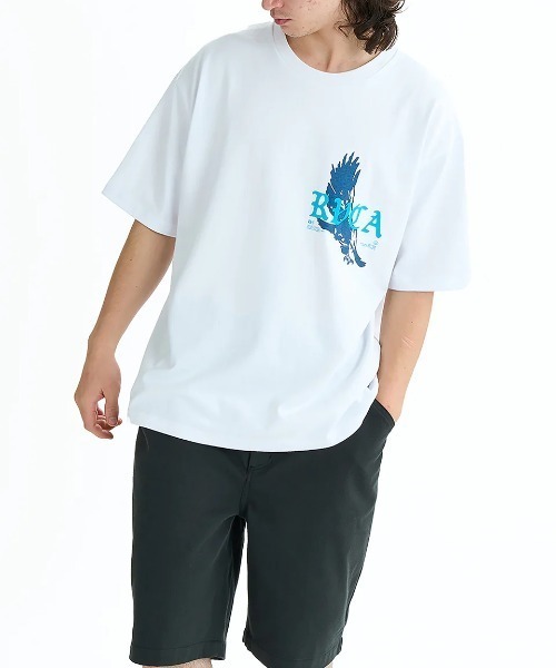 RVCA(ルーカ)の「RVCA メンズ TOUR DATES SS Tシャツ 【2025年夏モデル】/ルーカバックプリント半袖ロゴTシャツ(Tシャツ/カットソー・メンズ・ブルー系その他/ホワイト/ブラック・SMALL/MEDIUM/LARGE/X-LARGE)」の4枚目の写真