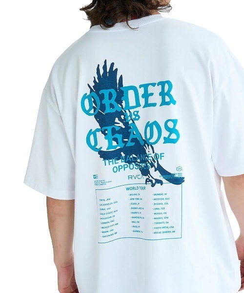 RVCA(ルーカ)の「RVCA メンズ TOUR DATES SS Tシャツ 【2025年夏モデル】/ルーカバックプリント半袖ロゴTシャツ(Tシャツ/カットソー・メンズ・ブルー系その他/ホワイト/ブラック・SMALL/MEDIUM/LARGE/X-LARGE)」の6枚目の写真