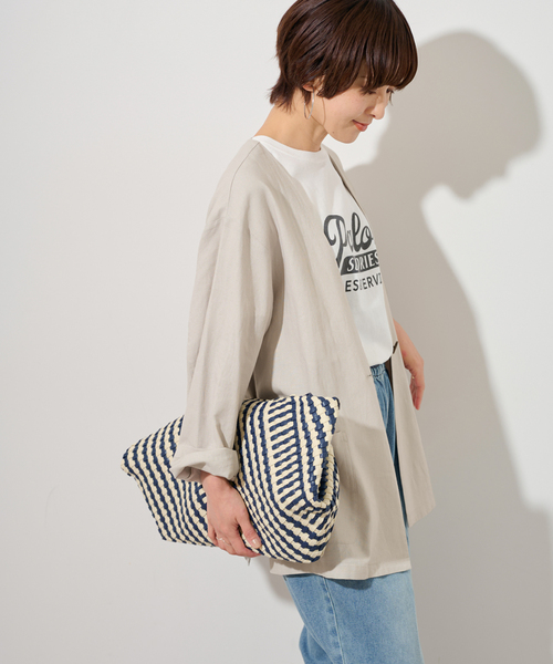 美品◆ジャーナルスタンダード麻ノーカラージャケット セール】リネンミックスノーカラージャケット（ノーカラー