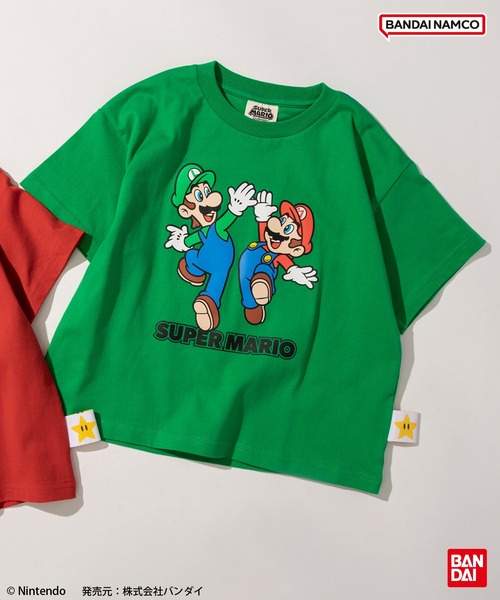 BRANSHES（ブランシェス）の「【スーパーマリオ】半袖Tシャツ（Tシャツ/カットソー・キッズ・レッド/オフホワイト/チャコールグレー/グリーン/ブルー/アイボリー・140/150/100/110/120/130）」の4枚目の写真
