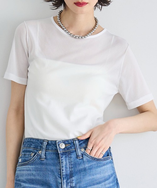 meilmada（メイルマダ）の「メッシュシアーTシャツ（Tシャツ/カットソー・レディース・ブラック/ホワイト・FREE）」の12枚目の写真