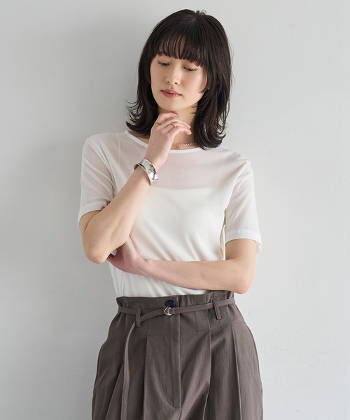 meilmada（メイルマダ）の「メッシュシアーTシャツ（Tシャツ/カットソー・レディース・ブラック/ホワイト・FREE）」の5枚目の写真