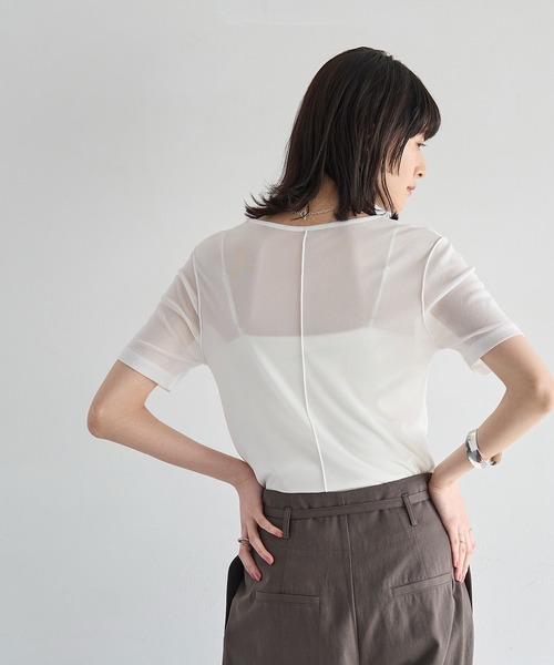 meilmada（メイルマダ）の「メッシュシアーTシャツ（Tシャツ/カットソー・レディース・ブラック/ホワイト・FREE）」の8枚目の写真