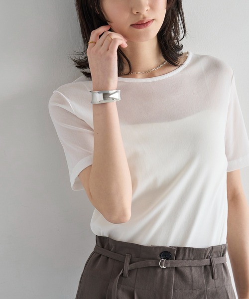 meilmada（メイルマダ）の「メッシュシアーTシャツ（Tシャツ/カットソー・レディース・ブラック/ホワイト・FREE）」の3枚目の写真