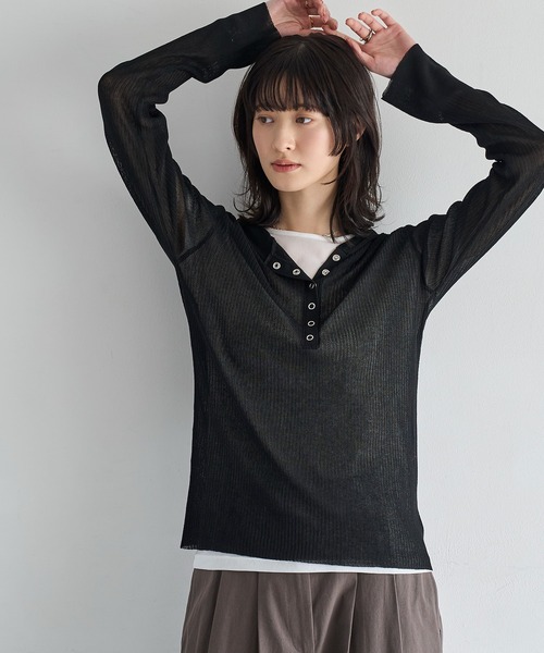 meilmada（メイルマダ）の「メッシュシアーTシャツ（Tシャツ/カットソー・レディース・ブラック/ホワイト・FREE）」の10枚目の写真