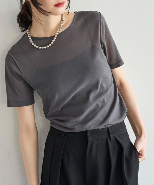 meilmada（メイルマダ）の「メッシュシアーTシャツ（Tシャツ/カットソー・レディース・ブラック/ホワイト・FREE）」の20枚目の写真