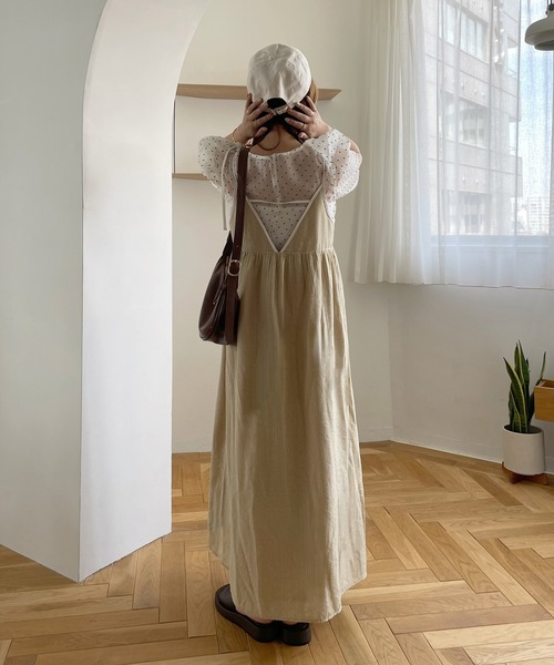 INTER FACTORY（インターファクトリー）の「choco - パイピングキャミワンピース made in INTER FACTORY（ワンピース・レディース・アイボリー/ベージュ・FREE）」の10枚目の写真