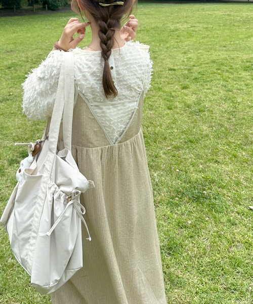 INTER FACTORY（インターファクトリー）の「choco - パイピングキャミワンピース made in INTER FACTORY（ワンピース・レディース・アイボリー/ベージュ・FREE）」の5枚目の写真