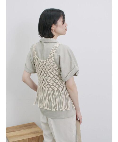 Samansa Mos2 blue（サマンサモスモスブルー）の「コードビスチェ（ベスト・レディース・ブラック/トップグレー/キナリ・F）」の8枚目の写真