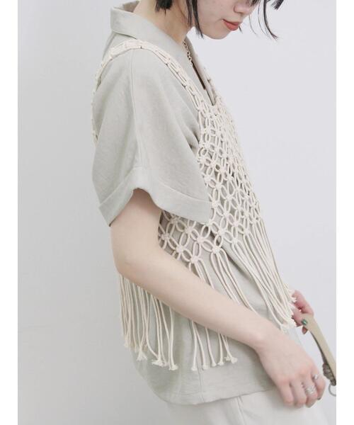 Samansa Mos2 blue（サマンサモスモスブルー）の「コードビスチェ（ベスト・レディース・ブラック/トップグレー/キナリ・F）」の10枚目の写真