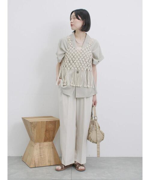 Samansa Mos2 blue（サマンサモスモスブルー）の「コードビスチェ（ベスト・レディース・ブラック/トップグレー/キナリ・F）」の15枚目の写真