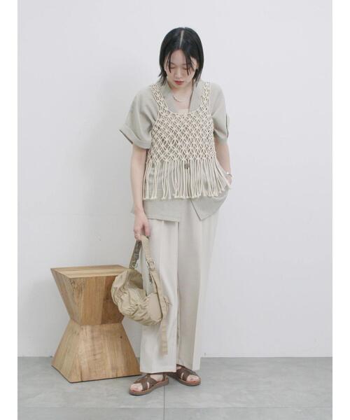 Samansa Mos2 blue（サマンサモスモスブルー）の「コードビスチェ（ベスト・レディース・ブラック/トップグレー/キナリ・F）」の16枚目の写真