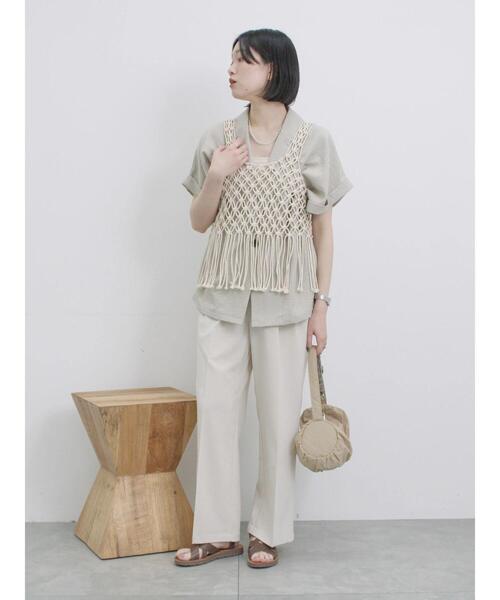 Samansa Mos2 blue（サマンサモスモスブルー）の「コードビスチェ（ベスト・レディース・ブラック/トップグレー/キナリ・F）」の17枚目の写真