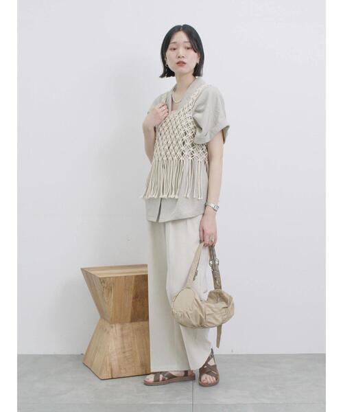 Samansa Mos2 blue（サマンサモスモスブルー）の「コードビスチェ（ベスト・レディース・ブラック/トップグレー/キナリ・F）」の18枚目の写真